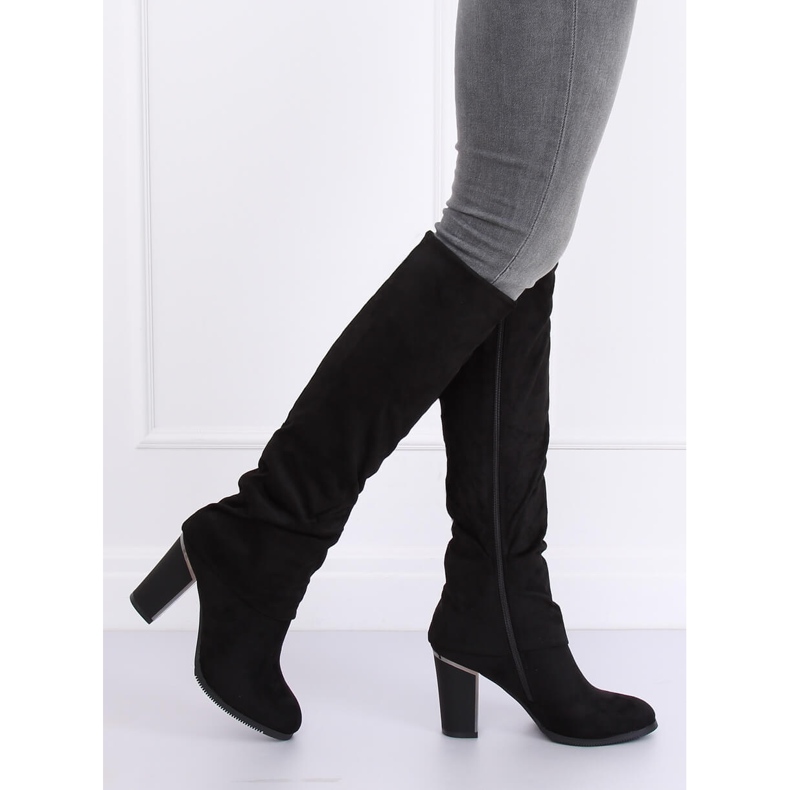 Černé vysoké podpatky 1103-GG Černá 1