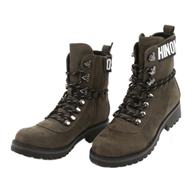 Evento Dámské dřevěné boty High Khaki 9BT35-1331 Dk.Green černý 4