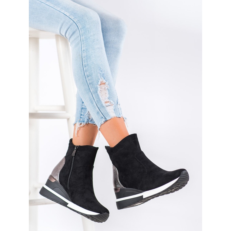 Klínové boty VINCEZA černý 2