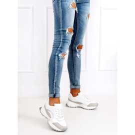 Bílé a šedé sportovní boty LA87P Šedé bílý šedá 1 Bílé a šedé sportovní boty LA87P Šedé bílý šedá 1