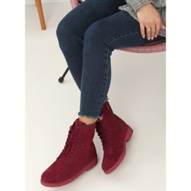 Burgundské šněrovací boty E2002 Víno červený 2