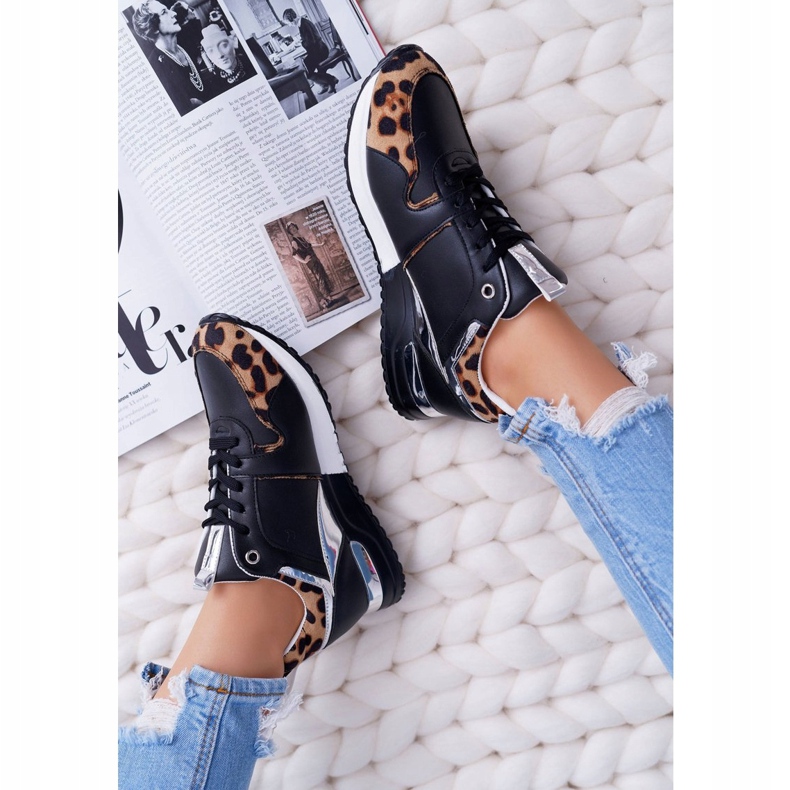 Dámské sportovní boty s leopardím vzorem černé Fippo černá vícebarevný 1 Dámské sportovní boty s leopardím vzorem černé Fippo černá vícebarevný 1