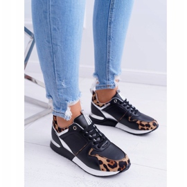 Dámské sportovní boty s leopardím vzorem černé Fippo černá vícebarevný 2 Dámské sportovní boty s leopardím vzorem černé Fippo černá vícebarevný 2