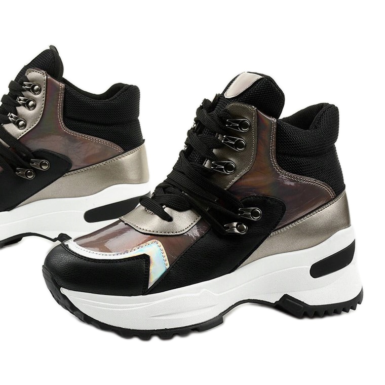 Černé nazouvací tenisky Gianna černá vícebarevný 1