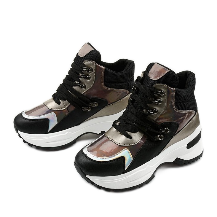 Černé nazouvací tenisky Gianna černá vícebarevný 2