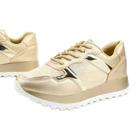 Zlaté sportovní tenisky z ekokůže 2019-447 zlatý 1