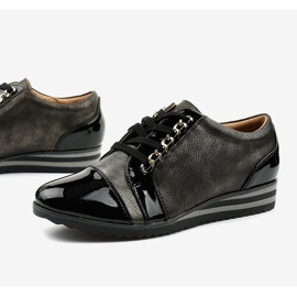 Černé módní klínové tenisky 15S8621 černý 1