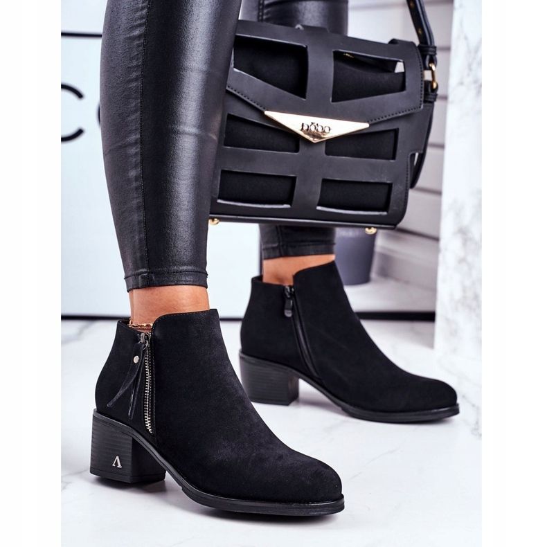 S.Barski Dámské boty na podpatku teplé černé blanche černá 1 S.Barski Dámské boty na podpatku teplé černé blanche černá 1