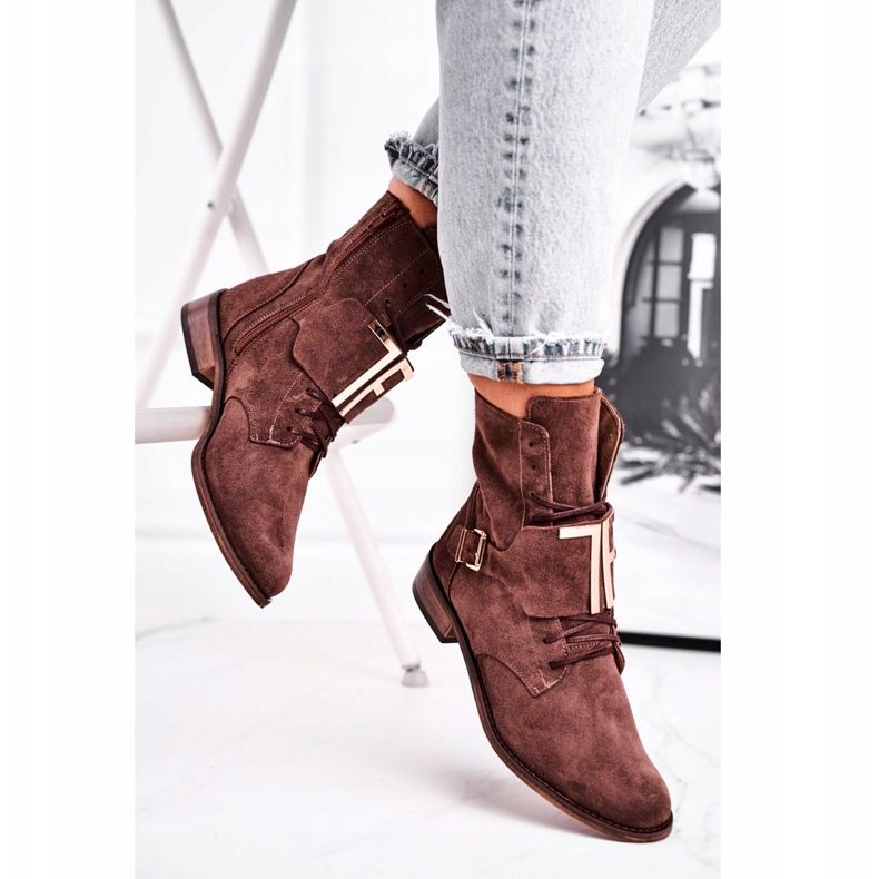 Dámské boty Nicole Suede Brown 2591 hnědý 2
