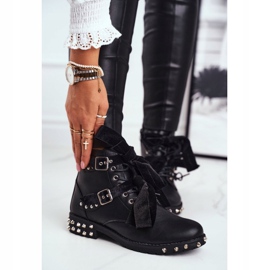 SEA Dámské kozačky Nýty Hroty Černý magnet černá 1