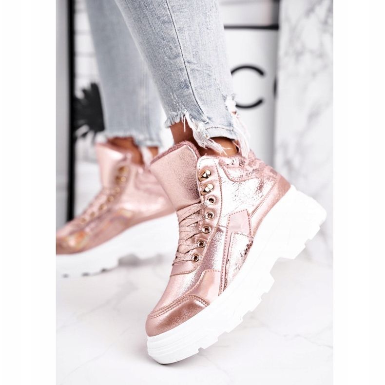 PS1 Dámská sportovní obuv zateplená růžová zlatá Davan růžový zlatý 1