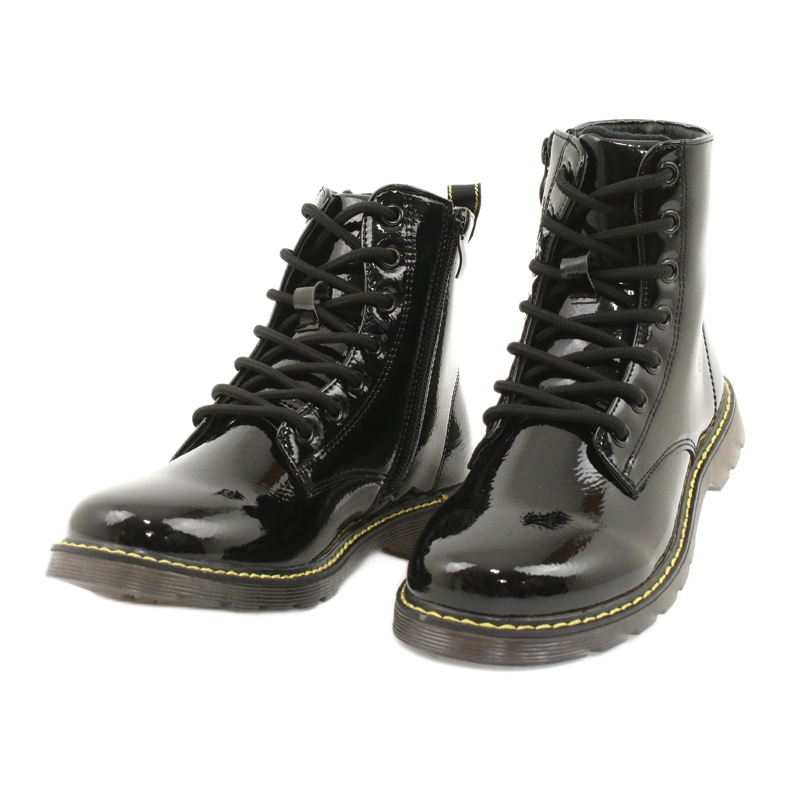 Černé lakované kozačky Evento 20DZ23-3216 Marita černá 4