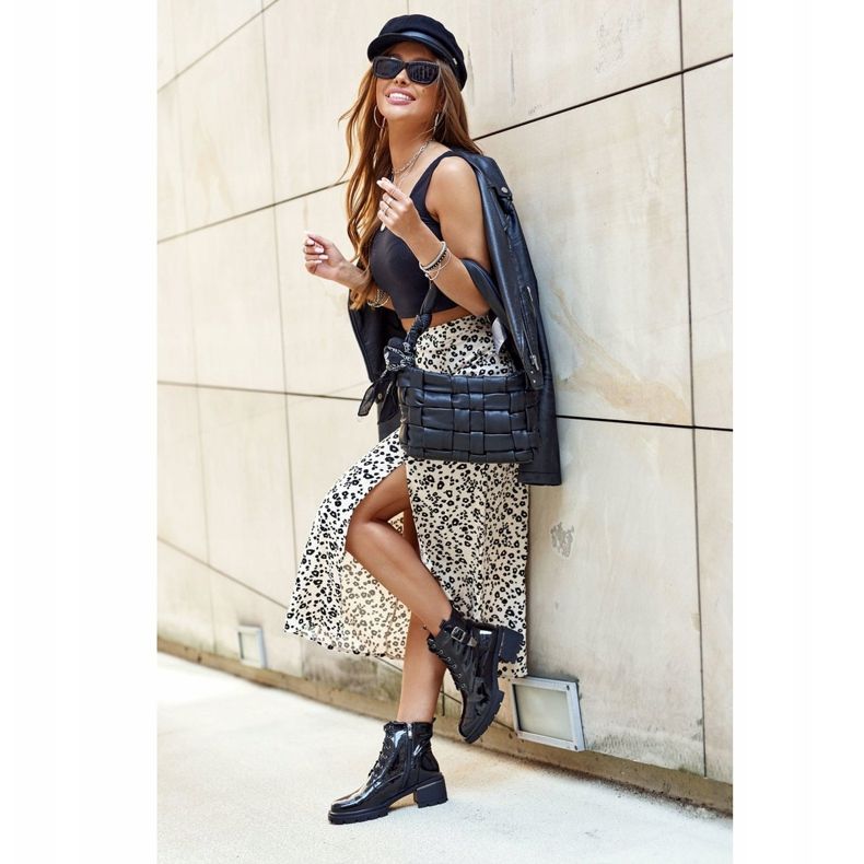 S.Barski Dámské kozačky lakované černou Drive Me Crazy černá 2