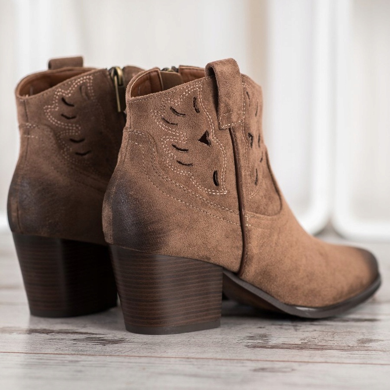 Prolamované kovbojské boty VINCEZA béžový 1