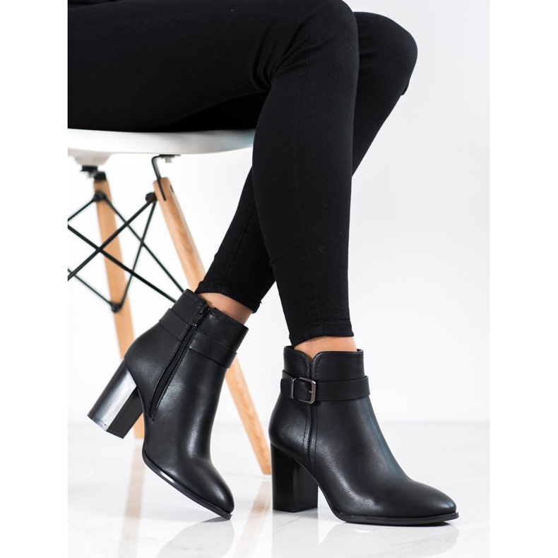 Sergio Leone Klasické kozačky na vysokém podpatku černá 1