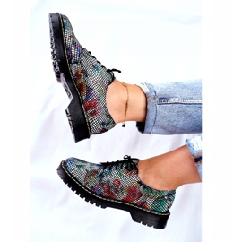 Dámské kožené květiny Brogues Oxfords Maciejka 04087-43 vícebarevný 2