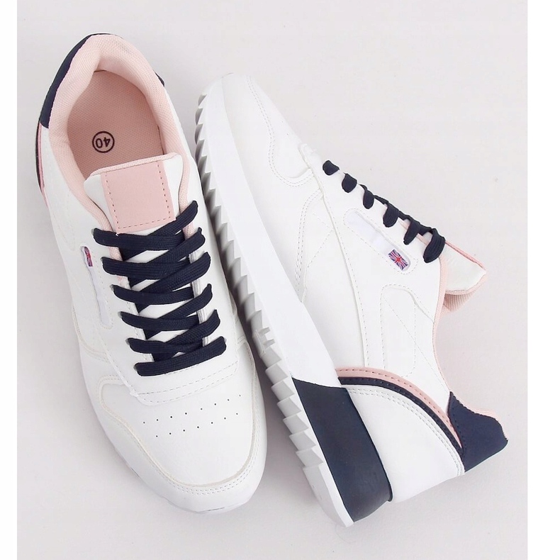 Bílé dámské sportovní boty BK938 BÍLÁ / MODRÁ bílý námořnická modrá 1