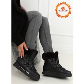 Černé hustě izolované sněhové boty BK903 Black černý 1
