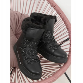 Černé hustě izolované sněhové boty BK903 Black černá 2 Černé hustě izolované sněhové boty BK903 Black černá 2