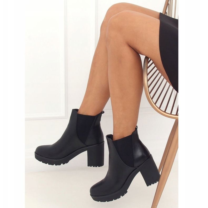 Černé boty Chelsea, černé J19-129 černé černá 2