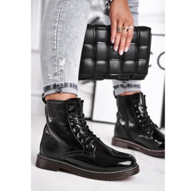 EVE Dámské boty Lakované Trapery Boty Černá Marita černý 1