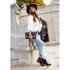 Dámské boty Sergio Leone lakované Chelsea boty černé BT621 černá 2