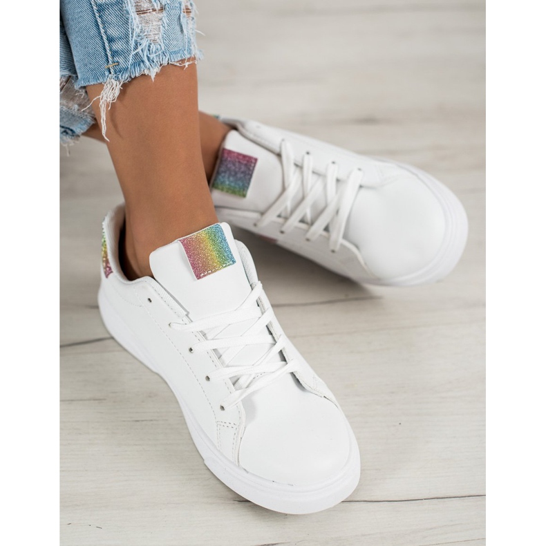 SHELOVET Sportovní obuv se třpytkami bílý 1