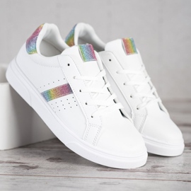 SHELOVET Sportovní obuv se třpytkami bílý 2