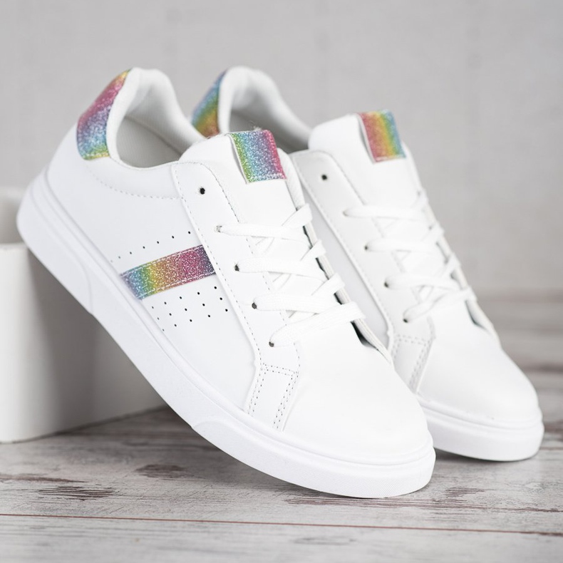 SHELOVET Sportovní obuv se třpytkami bílý 2