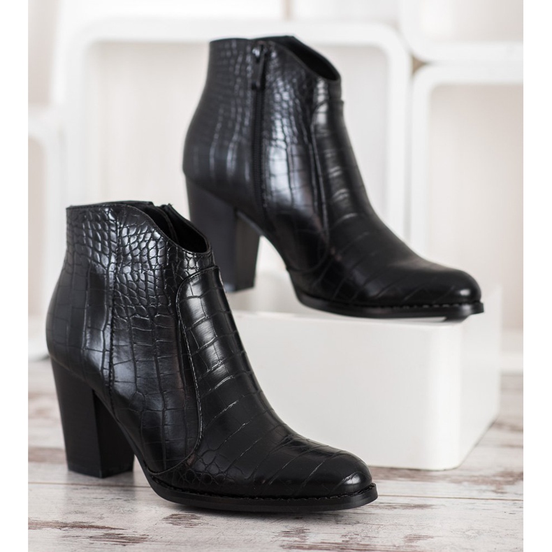 Filippo Módní boty s hadím potiskem černý 2