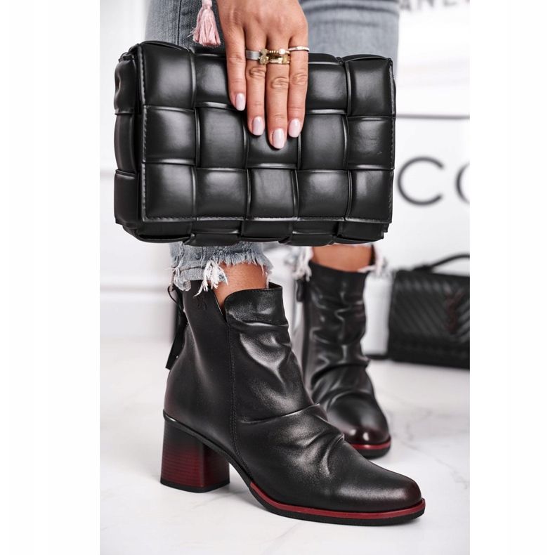 Dámské kozačky na vysokém podpatku Maciejka černé 04757-01 černá 2