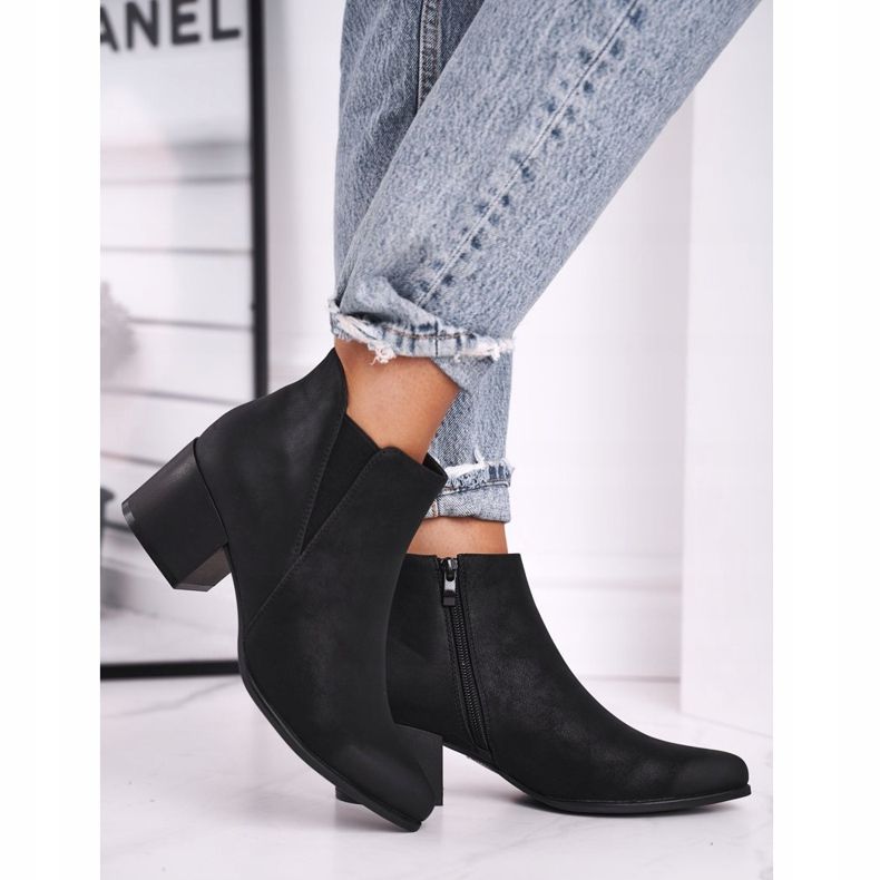 Dámské boty Sergio Leone Jodhpur boty Eco Nubuck Black BT621 černý 2