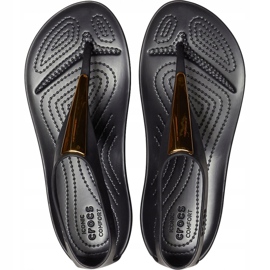 Dámské sandály Crocs Serena Metallic Bar Fp W černé a zlaté 206420 751 černý zlatý 2