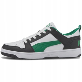 Pánské boty Puma Rebound LayUp Lo Sl bílo-černo-zelené 369866 12 bílý černý zelený 1