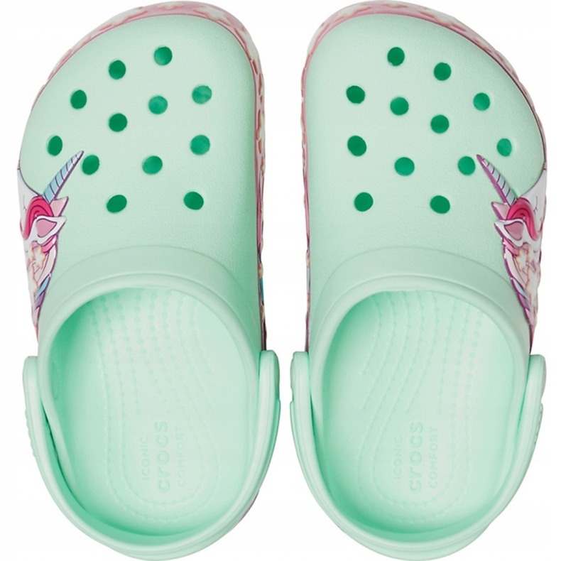 Crocs dětské FunLab Unicorn Band Cg K zelené 206270 3TI růžový zelená 1