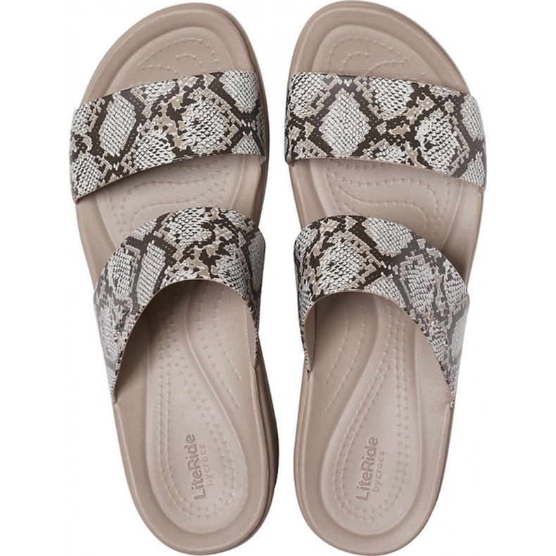 Dámské pantofle Crocs Brooklyn Mid Wedge W Multi Stucco 206219 93T béžový 1