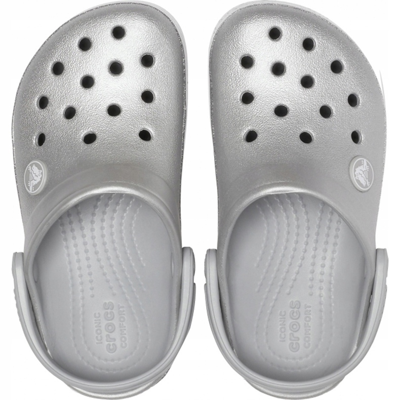 Crocs pro děti Crocband Glitter Clog Kids stříbrná 205 936 040 stříbro 1