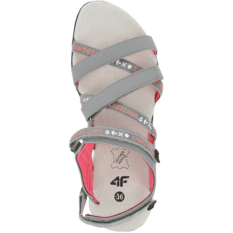 Dívčí sandály 4F vícebarevné HJL20 JSAD001 90S oranžový růžový šedá 1