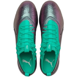 Kopačky Puma One 1 Il Lth Fg Ag šedo-zelené 104925 01 červený zelený 1