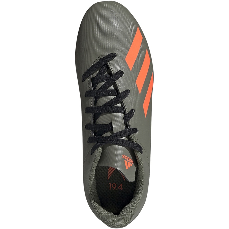 Zelené kopačky Adidas X 19.4 FxG Jr EF8377 vícebarevný šedá 1