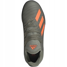Zelené kopačky Adidas X 19.3 Tf Jr EF8375 zelený zelený 1