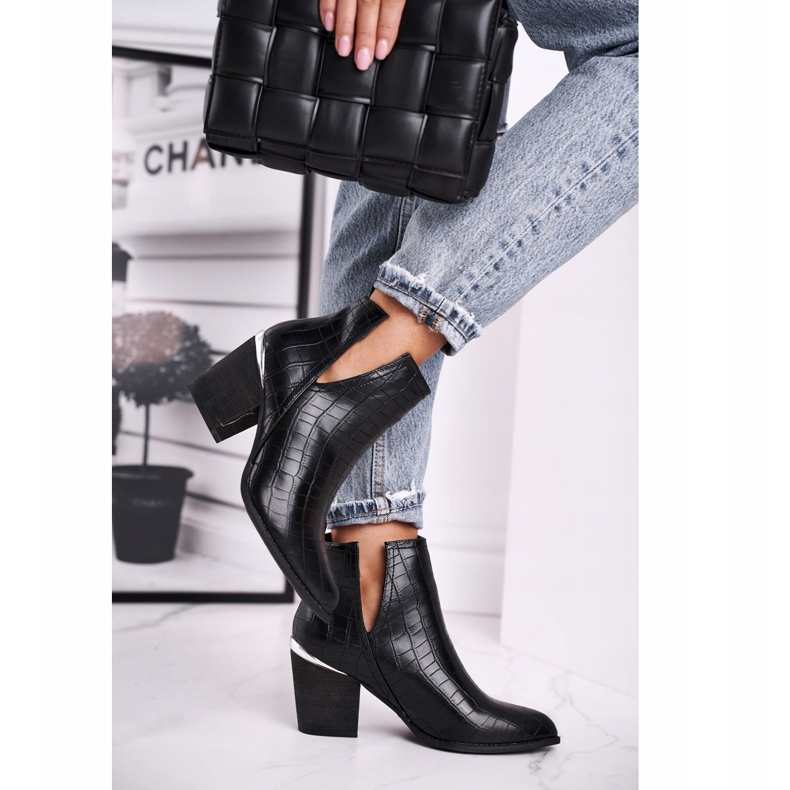 FB1 Dámské boty na podpatku černé Ruben černá 2