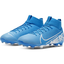 Kopačky Nike Mercurial Superfly 7 Academy FG / MG Junior AT8120 414 modrý modrý 1