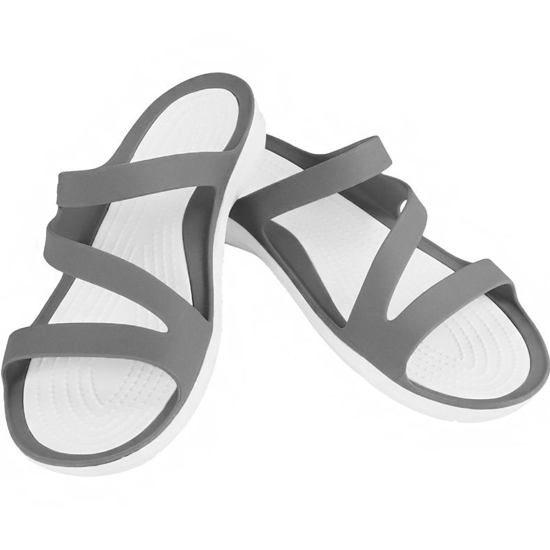 Dámské pantofle Crocs Swiftwater Sandal W šedo-bílé 203998 06X šedá 1