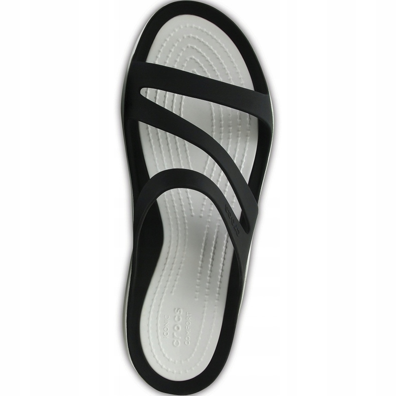 Dámské pantofle Crocs Swiftwater Sandal W černé a bílé 203998 066 bílý černý 2