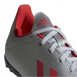 Kopačky adidas X 19.4 Tf Jr stříbrné F35348 červené stříbrný 1