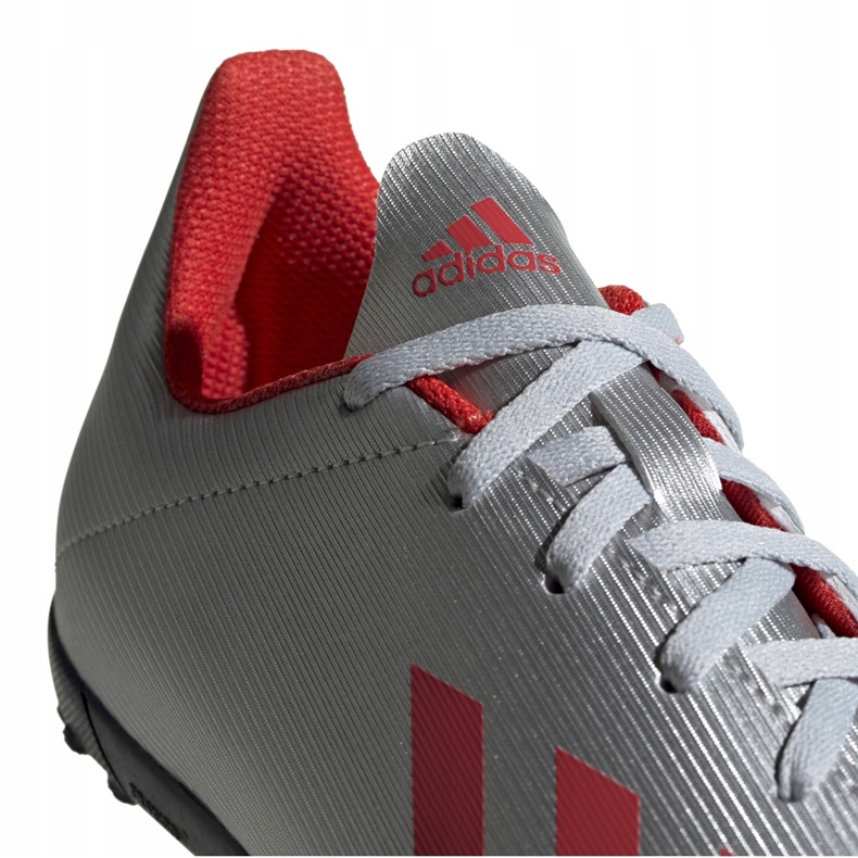 Kopačky adidas X 19.4 Tf Jr stříbrné F35348 červený stříbro 1