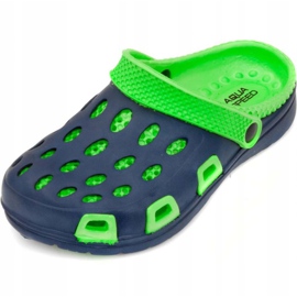 Dětské pantofle Aqua-speed Silvi col 48 zelené a tmavě modré barvy zelený 2