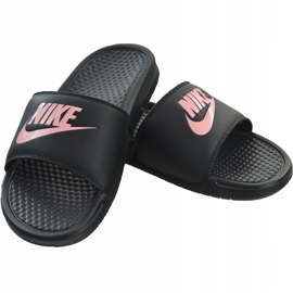 Dámská skluzavka Nike Benassi Just Do It 343881 007 černá růžový 1