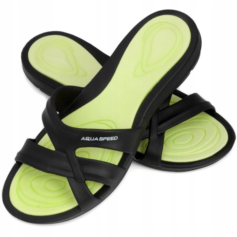 Dámské bazénové pantofle Aqua-speed Panama col.38 černá zelená 1